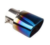 Voiture Embout Silencieux Embout De Silencieux D'échappement Universel Carré De 63Mm, En Acier Inoxydable, Garniture De Tuyau Modifiée, Revêtement Arrière Bleu Grillé