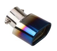 Voiture Embout Silencieux Embout De Silencieux D'échappement Universel Carré De 63Mm, En Acier Inoxydable, Garniture De Tuyau Modifiée, Revêtement Arrière Bleu Grillé