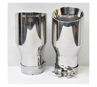 Voiture Embout Silencieux RE 1 Pièces Embout D'échappement 2.5 Pouces Entrée 4 Sortie 7. "de Long 304 En Acier Inoxydable Bouche Inclinée Double Couche Tuyau(IN57-OUT101MM)