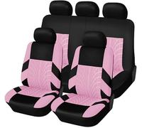 Voiture Ensembles Housses Siège pour BMW Serie 1 E87 F20 E46 Tuning E60 X5 E53 F30 E70, 5 Sièges Respirant Surround Complet Housses de Sièges Interieur Accessoire,E-Pink