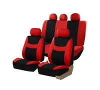 Voiture Ensembles Housses Siège pour Ford Ranger T6 Ranger Double 2015-2019 2020 2021 2022 2023 2024 2025, 5 Sièges Respirant Surround Complet Housses de Sièges Interieur Accessoire,C-Red