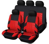Voiture Ensembles Housses Siège pour Nissan Micra C+C (Cabriolet/Coupe) 2005-2010, 5 Sièges Respirant Surround Complet Housses de Sièges Interieur Accessoire,B-Red