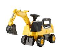 Voiture Excavatrice, Porteur Enfant, Tracteur tractopelle avec siège pour enfant dès 3ans, Pelleteuse avec compartiment de