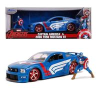 1:24 JADA Ford Usa Mustang Gt Coupe 2006 With Captain America Figure JADA31187