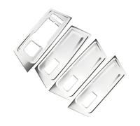 Voiture Garniture Autocollant Couverture Cadre Panneau Bouton Lève-vitre Voiture LHD Acier Inoxydable 4 Pièces, Pour VW Pour Troc 2018 - 2023 Accessoires