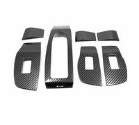 Voiture Garniture Autocollant Moulures Autocollant Décoration Intérieure Voiture LHD Garniture Bouton De Commutation De Fenêtre En Acier Inoxydable Pour Mazda 3 2019 2020 2021 2022 2023(Fibre de carbo