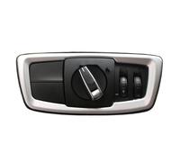 Voiture Garniture Cadre De Bouton Commutation Phare Voiture Garniture Couverture Autocollant Décoration Accessoires Pour BMW X1 F48 2016-2020 X2 F39(Abs silver)