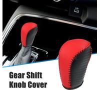 Voiture Genuine Cuir Levier Vitesses Bouton Couverture pour Honda?Civic 10th Gen 2016-2021 Escape Fusion Fiesta Transit Van Carbone Fibre Modèle Rouge