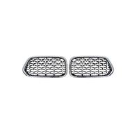 Voiture Grille Avant Diamond Kidney Grill Racing Grilles Noir Brillant Pour BMW X2 F39 2018-2021 Calandre(Argent)
