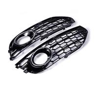 Voiture Grille Gril Lampe Phare Antibrouillard Voiture Couvercle Gril Phare Antibrouillard Pare-chocs Avant Pour A4 B8 2009-2015 Calandre(Chrome)