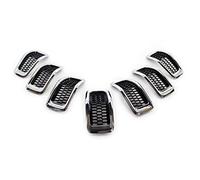 Voiture Grille Grilles En Nid D'abeille Couverture Gril Pare-chocs Avant Voiture 7 Pièces Pour Jeep Pour Cherokee 2014-2018 Grilles(7PCS Chrome)