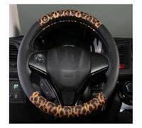 Voiture Housse Volant Housse De Volant Universelle en Cuir Imprimé Léopard Housse De Volant Intérieure De Voiture Bicolore Étui 37-38CM Accessoires Couverture Volant Voiture(2)