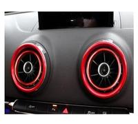 Voiture Intérieur Pour AUDI A3 8V 2013-2019 S3 Q2 L 2017 Anneau Sortie Climatisation Voiture Garniture Cadre Ventilation Mise À Niveau Voiture Garniture (Couleur : Rouge, Taille : Outer rings 4 pc