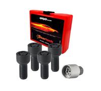 Voiture Jeu d’antivols de roue pour Seat Ibiza/Exeo Acier Noir 4x M14X1,5