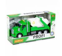 Voiture-jouet à conteneur inertiel Polesie Profi avec lumière et son - Vert et blanc