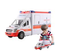 Voiture jouet ambulance - 29x14x10 cm ABS, véhicule de transport médical, système d'éclairage à sirène | Parfait pour jeux de simulation préscolaires, histoires d'intervention d'urgence, l'app