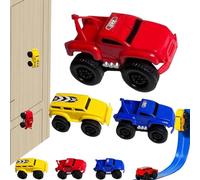 Voiture Jouet d'escalade Murale magnétique, Voiture magnétique Anti-gravité, Voitures Qui roulent sur Les Murs et Le Plafond, lévitation inertielle pour garçons Filles, Jouets de(Rouge-2PCS)