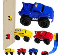 Voiture Jouet d'escalade Murale magnétique, Voiture magnétique Anti-gravité, Voitures Qui roulent sur Les Murs et Le Plafond, lévitation inertielle pour garçons Filles, Jouets de(Bleu-2PCS)
