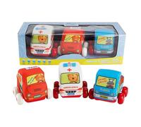 Voiture jouet en tissu - Véhicule de taxi d'ambulance lavable, voitures de jeu de dessin animé pour tout-petits en peluche, camion en peluche pour garçons et filles âgés de 0 à 7 ans | Pour jeu de rôl