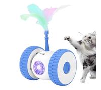 Voiture Jouet Interactive Rechargeable Pour Chat - Jouet Silencieux Automatique Avec Plume | Réduit L'ennui Des Chatons, Divertissement Amusant Pour Les Chats Petits, Moyens Et Grands, Voiture Interac