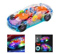 Voiture Jouet Transparente Pour Tout-Petits, Voiture De Course À Engrenage Mécanique Électrique Avec Lumière Colorée Et Musique Charmante Pour Bébé