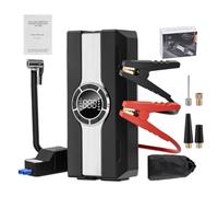 Voiture Jump Starter avec Compresseur D'air 150PSI, Batterie Booster 12V Portable pour Gaz/Diesel, Power Bank LCD, Lampe de Poche