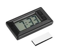 Voiture LED Horloge Numérique, Mini Portable LCD Réveil Table Tableau Bord Bureau électronique Date Temps Calendrier Affichage avec Adhésif Pad L'heure Température Chambre 3.0 * 1.7 * 0.7" Noir