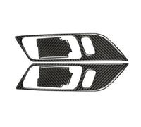 Voiture L'intérieur Pour Ford Pour Mustang GT 2015-2020 Fibre Carbone Style Intérieur Poignée Porte Voiture Cadre Décoration Autocollants Garniture Couverture(A set(Black))