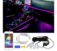 Voiture lumière ambiante RGB APP contrôle lumière décorative Lampe Bricolage Refit Flexible Fibre Optique Tuyau 6 mètres éclairage intérieur LED de Voiture néon atmosphère d'ambiance