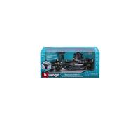 Bburago - Mercedes AMG Petronas W14 Lewis Hamilton #44 2023 - Maquette réaliste de Voiture à l'échelle 1:24 et Personnage de Lewis Hamilton, Licence Officielle Mercedes, âge recommandé 14+ Ans