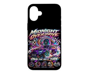 Voiture Midnight Overdrive Street Racing Turbo Drift Coque pour iPhone 16 Plus