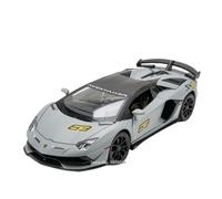Voiture Miniature 1:24 for Lamborghini SVJ 63 Countach LPI800-4 Modèle De Voiture Mini Voiture De Sport Légère Véhicule De Musique Modèle en Alliage(SVJ 63 Titanium)