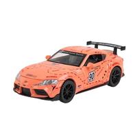 Voiture Miniature 1:32 for Toyota Supra GT4 Modèle Voiture Alliage Moulé sous Pression Voiture Simulation Métal Course avec Lumières Et Sons Répliques de Voitures(Orange Boxed)