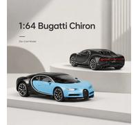 Voiture miniature Bugatti Chiron Supercar 1:64, modèle de véhicule JKM 1/64, roues libres, en alliage métallique moulé sous pression, collection, cadeau Bleu