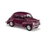 Voiture miniature - BUSCH - Renault 4 CV - Bordeaux - Rouge - Vintage