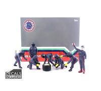 Voiture Miniature de Collection - AMERICAN DIORAMA 1/18 - FIGURINES F1 Pit Crew Figures Set 3 Team Blue Purple - Blue Purple - 76558