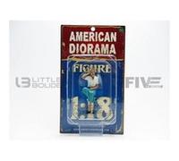 Voiture Miniature de Collection AMERICAN DIORAMA 1-18 - FIGURINES Personne assise - Kristan - Blanc / Bleu - 23888 - Resin