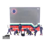 Voiture Miniature de Collection AMERICAN DIORAMA 1-43 - FIGURINES F1 Pit Crew Figures Set 3 Team Blue Purple - Blue Purple - 38390 - Resin