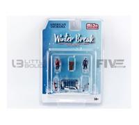 Voiture Miniature de Collection - AMERICAN DIORAMA 1/64 - FIGURINES Winter Break Figurines Set - Blue / Red / Black - 76462