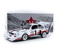 Voiture Miniature de Collection - AUDI - Quattro S1 - 1/18 - Winner Pikes Peak 1987 - Blanc/Silver/Red
