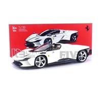 Voiture Miniature de Collection - BBURAGO 1/18 - FERRARI Daytona SP3 Spider Closed Version - Blanc / Noir