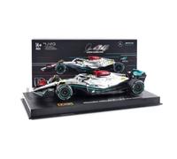 Voiture Miniature de Collection - BBURAGO 1/43 - MERCEDES - AMG W13E Performance - Season Car 2022 - Grey / Black / Green - 38066H