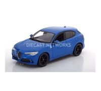 Voiture miniature de collection - BBURAGO - ALFA-ROMEO Stelvio - 2017 - Bleu - Échelle 1/24