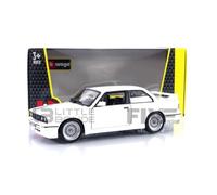 Voiture Miniature de Collection - BBURAGO - BMW M3 (E30) - 1988 - Blanc - 1/24