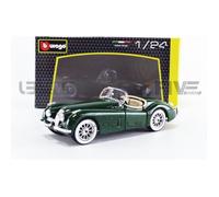 Voiture miniature de collection - BBURAGO - JAGUAR XK 120 Cabriolet - 1/24 - 1948 - Vert