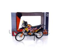 Voiture miniature de collection - BBURAGO - KTM 450 - Échelle 1/18 - Bleue/Orange/Jaune - Rally Dakar 2019