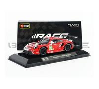 Voiture Miniature de Collection - BBURAGO - Porsche 911 RSR - Le Mans 2020 - Blanc/Rouge - 1/43