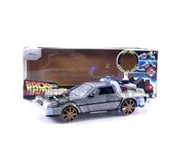 Jada Toys Voiture miniature 1:24 Time Machine BTTF 3B Gris Hollywood Rides