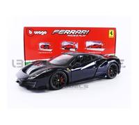 Voiture Miniature de Collection - FERRARI 488 Pista - Échelle 1/24 - Dark Blue / Silver - 26026BL