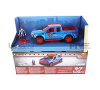 Voiture miniature de collection - FORD Raptor F-150 Superman - 1/32 - Bleu et Rouge - 2017